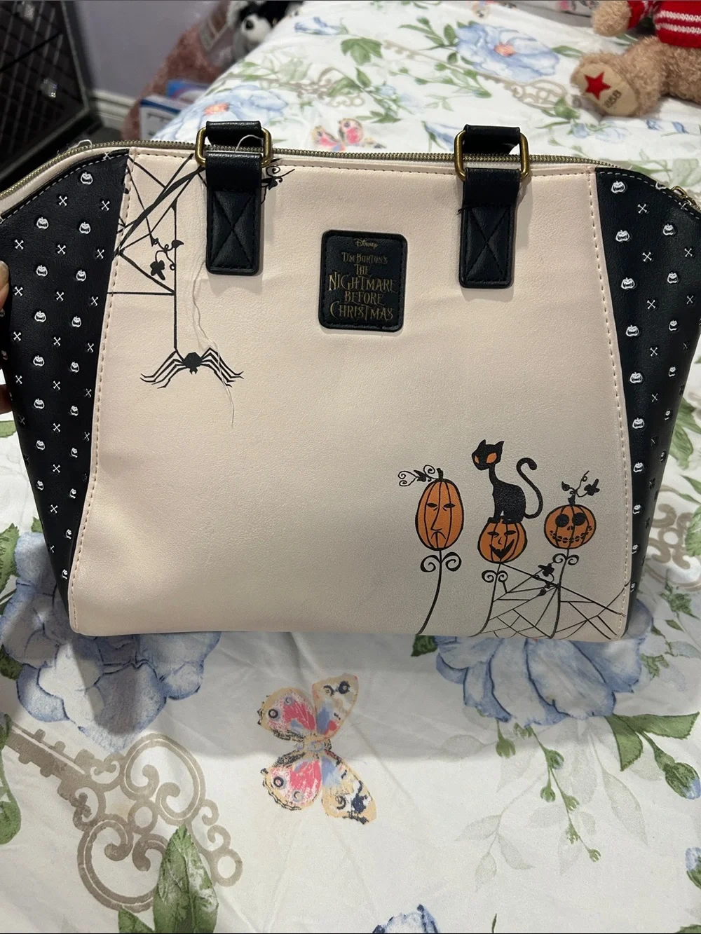 The Nightmare Tote — Beige & Black Women's Bag